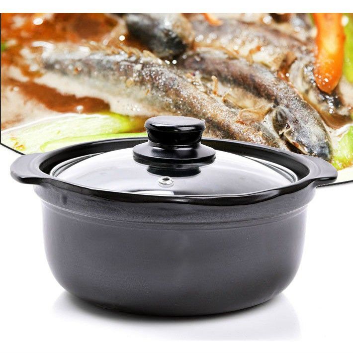 NỒI ĐẤT ĐÁY SÂU NẮP KÍNH 1L8